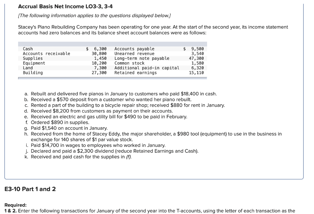 Solved Accrual Basis Net Income Lo3-3, 3-4 [the Following 