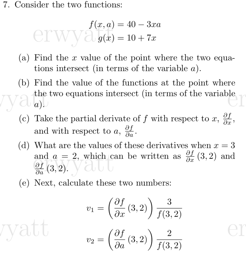 Solved (f) Finally write out these equations in terms of a | Chegg.com
