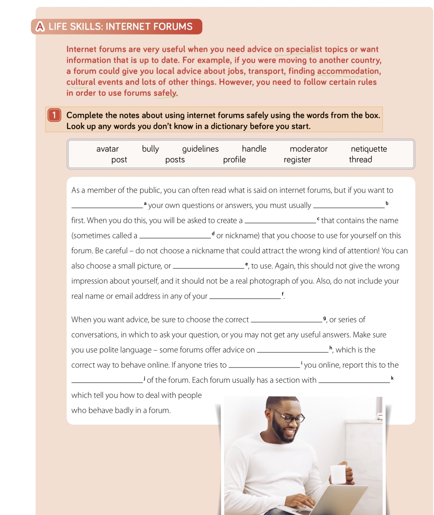 Solved A LIFE SKILLS: INTERNET FORUMS Internet forums are | Chegg.com