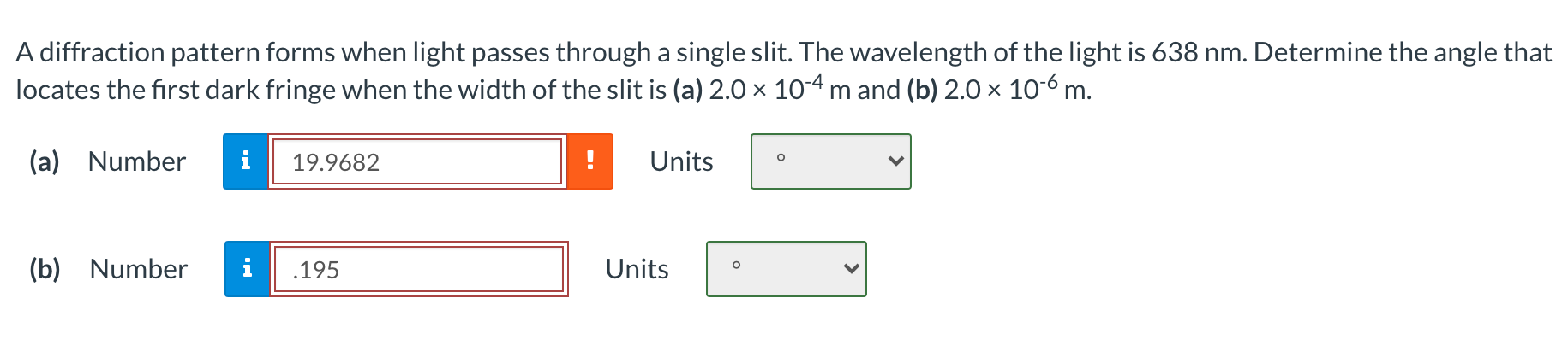 Solved A diffraction pattern forms when light passes through | Chegg.com
