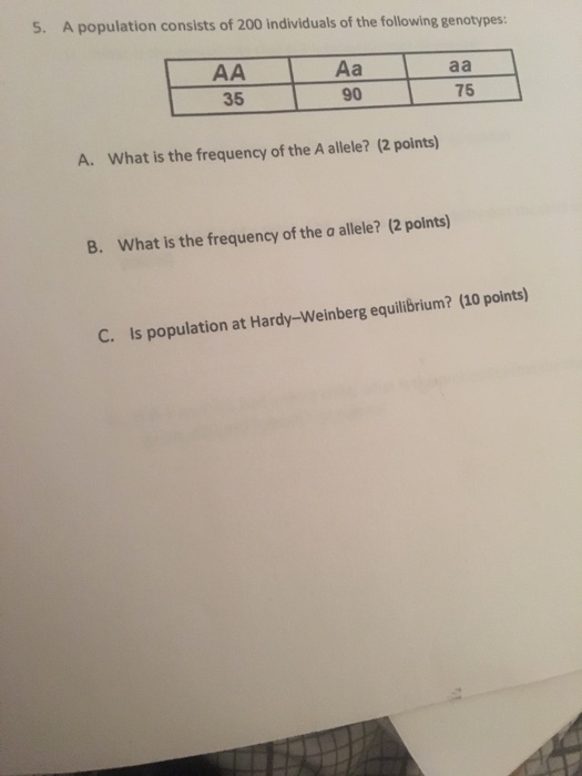 Solved A Population Consists Of Individuals Of The Chegg Com