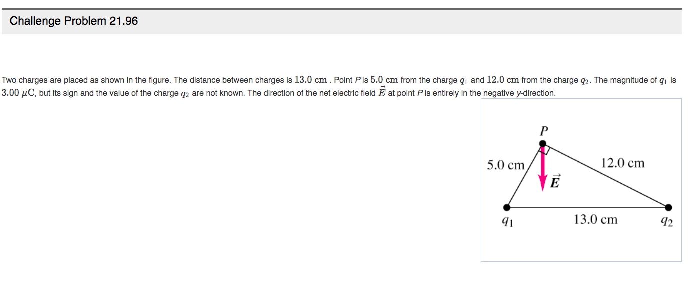 Solved Two charges are placed as shown in the figure. The | Chegg.com
