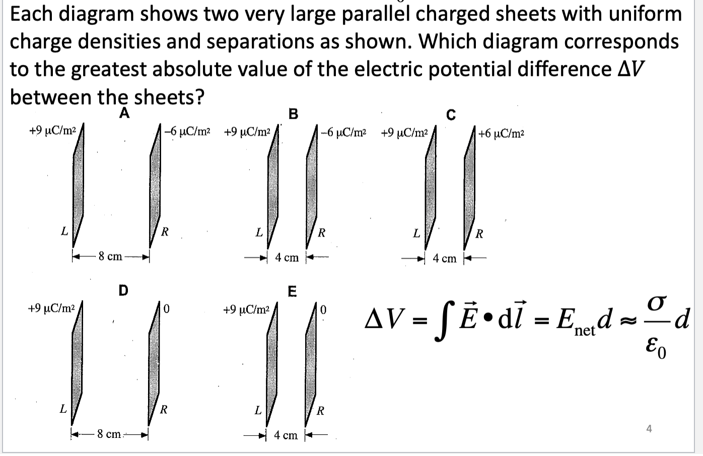 Solved Each Diagram Shows Two Very Large Parallel Charged | Chegg.com