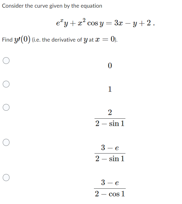 Solved Consider The Curve Given By The Equation Chegg Com