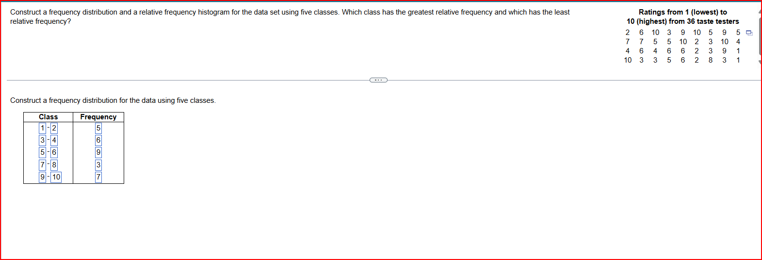 Solved Construct a frequency distribution and a relative | Chegg.com