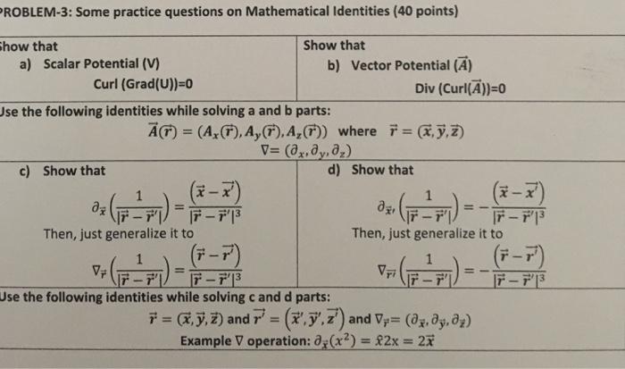 Solved PROBLEM-3: Some practice questions on Mathematical | Chegg.com
