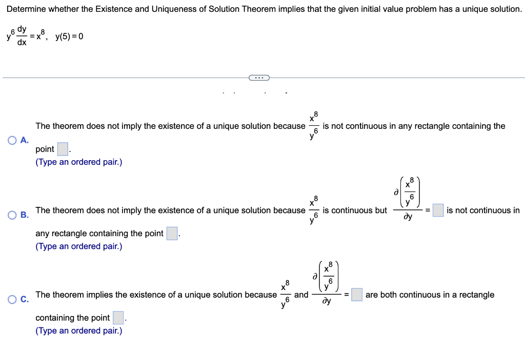 Solved Determine Whether The Existence And Uniqueness Of | Chegg.com