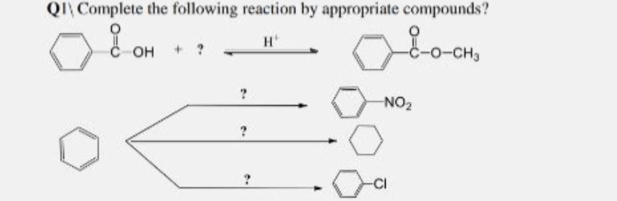 Solved QI) Complete the following reaction by appropriate | Chegg.com