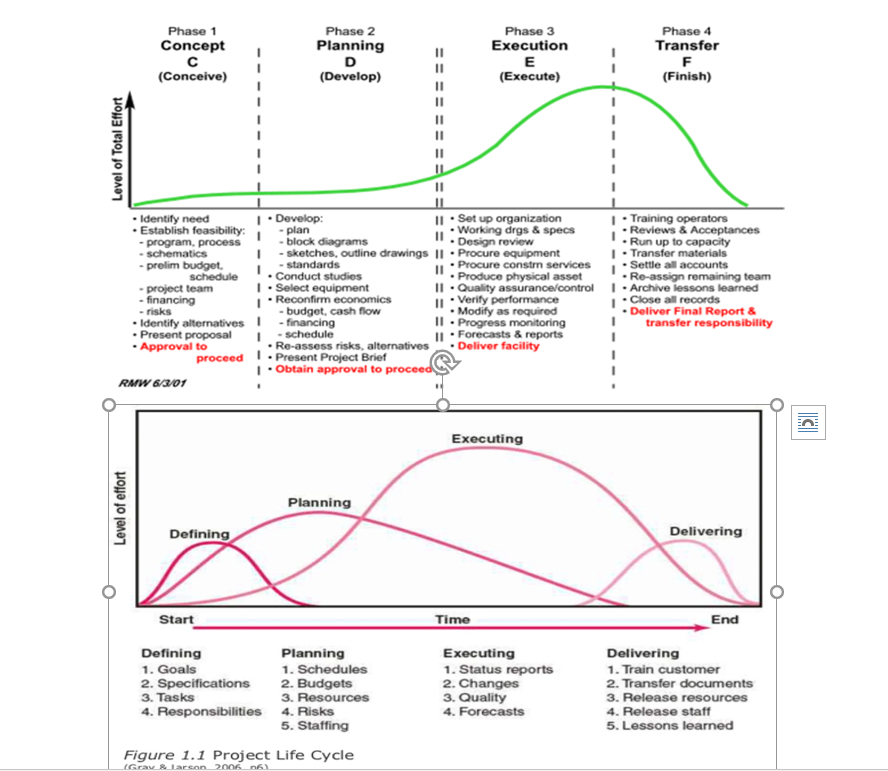 Solved Explain in detail the 4 pahses in project life cycles | Chegg.com