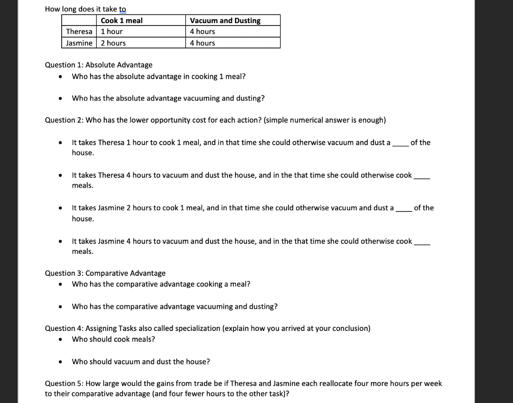 Solved How long does it take to Cook 1 meal Theresa 1 hour
