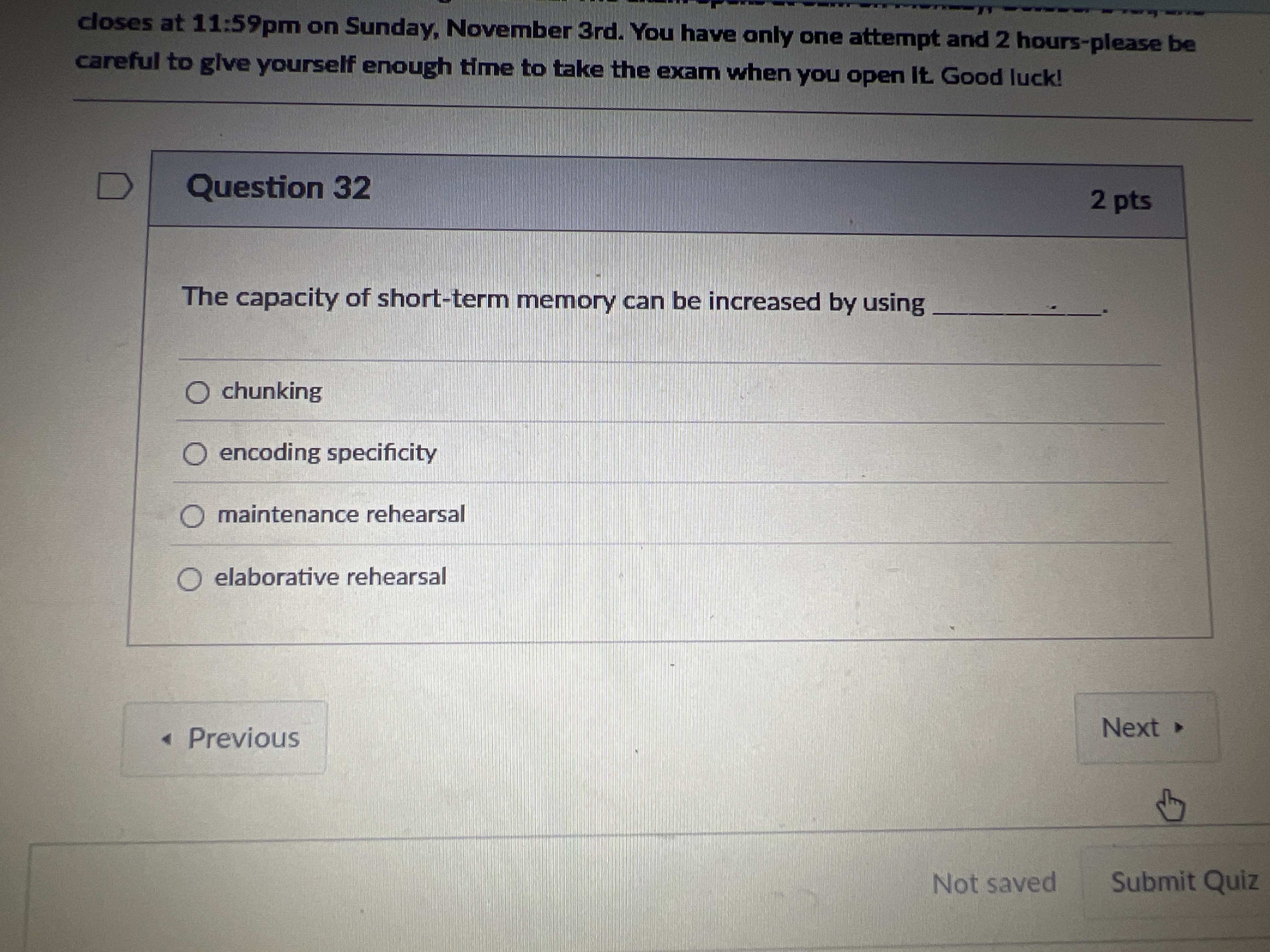 Solved Question 32The capacity of short-term memory can be | Chegg.com