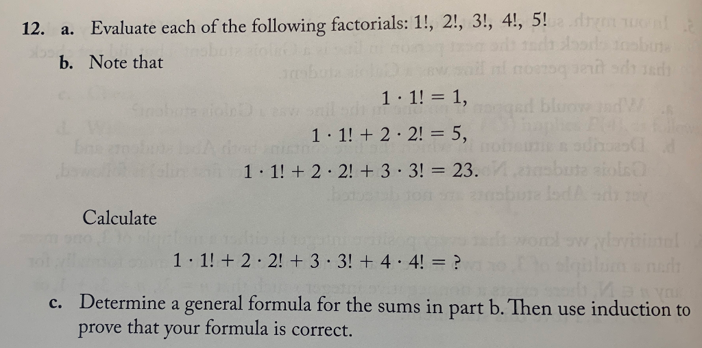 Solved 12. A. Evaluate Each Of The Following Factorials: 1!, | Chegg.com