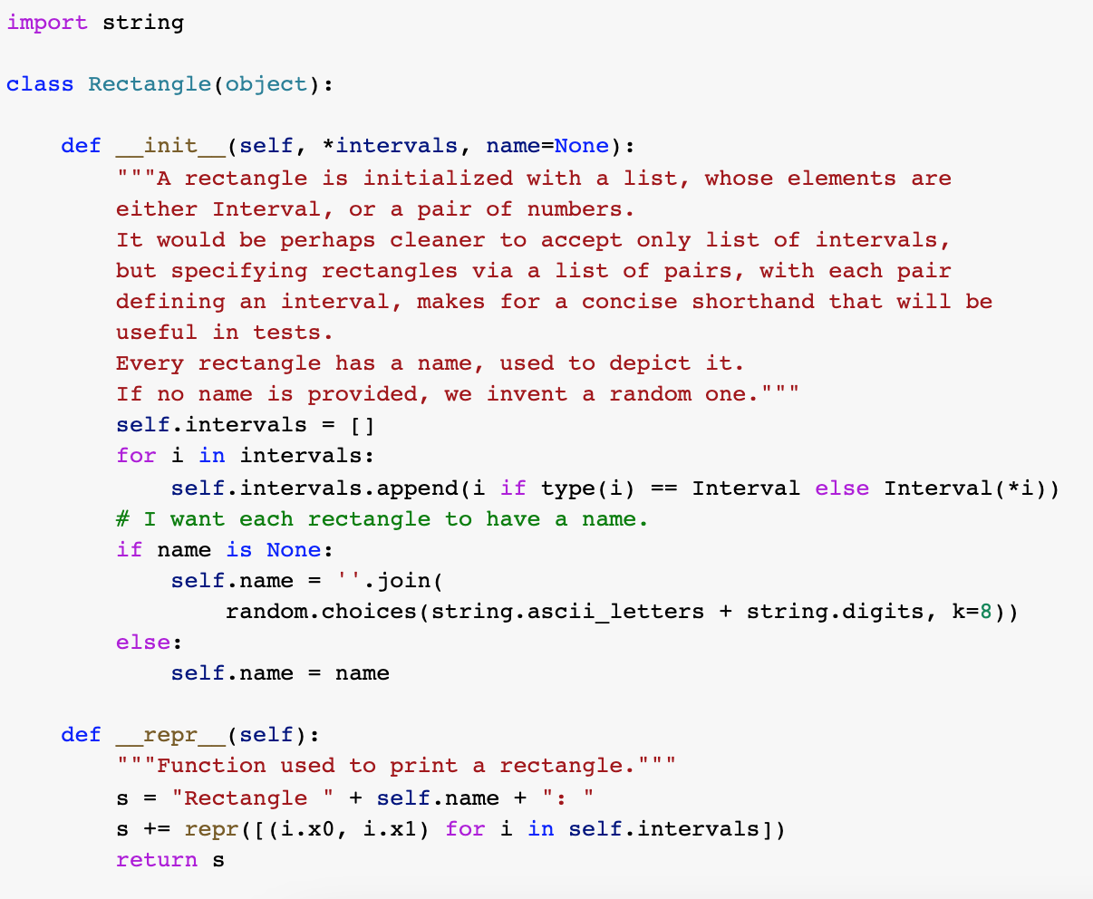 import string class Rectangle(object): def init | Chegg.com