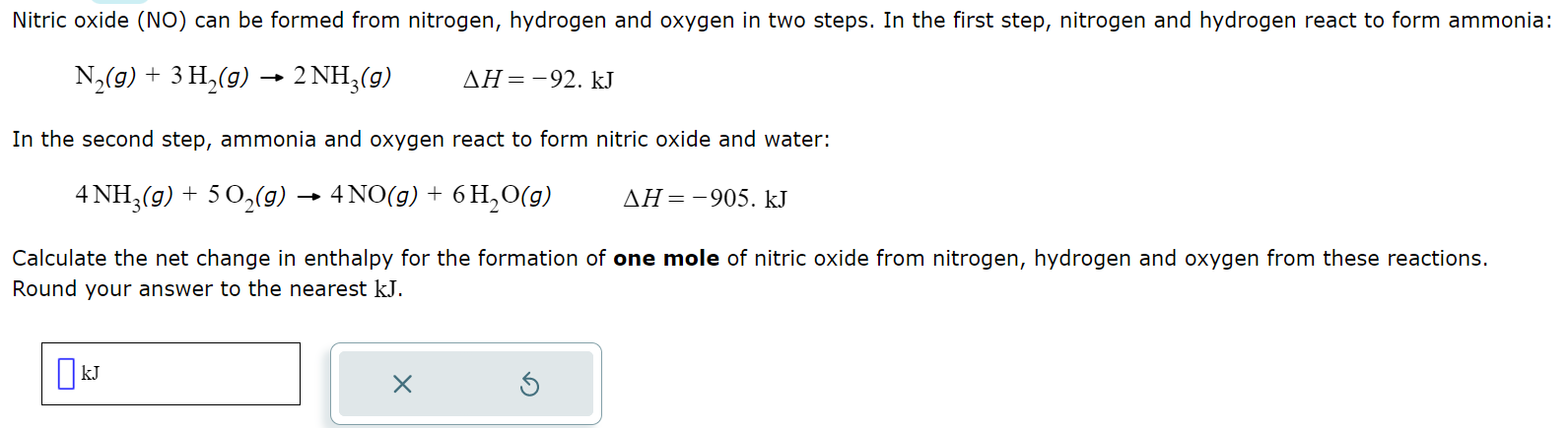 Solved Nitric Oxide NO Can Be Formed From Nitrogen Chegg Com   PhpXYmvCT