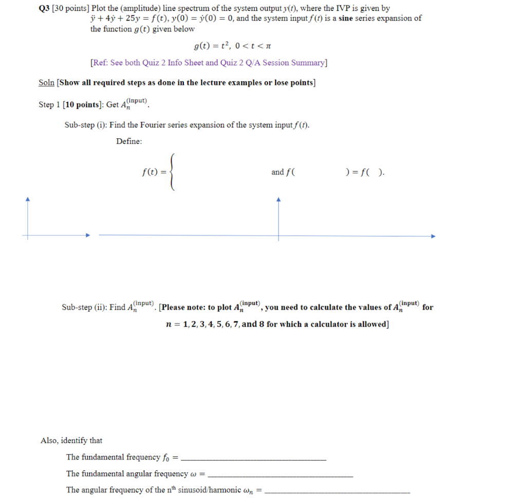 Q3 30 Points Plot The Amplitude Line Spectrum O Chegg Com