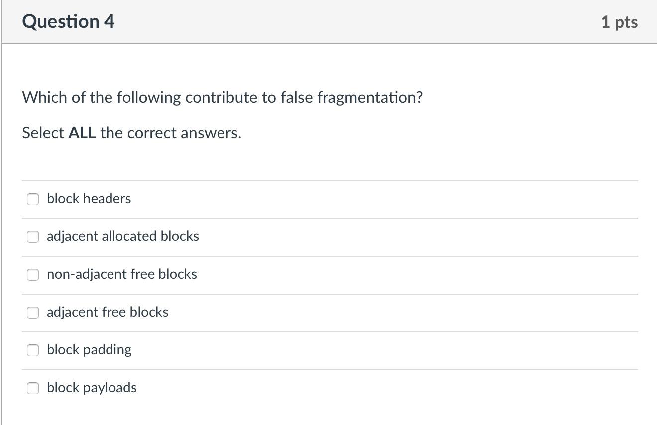 Solved Question 4 1 pts Which of the following contribute to | Chegg.com