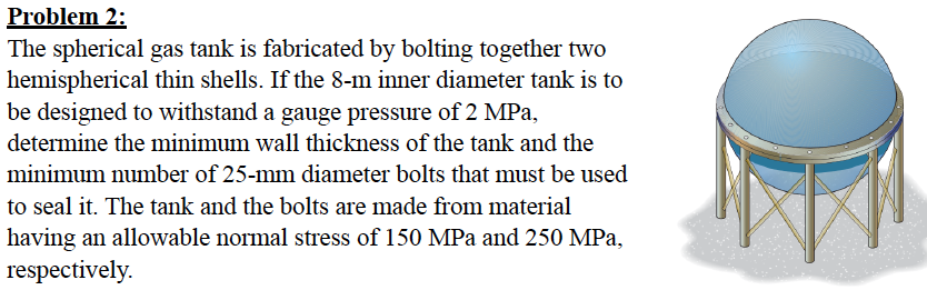 Solved •8–9. The gas storage tank is fabricated by bolting