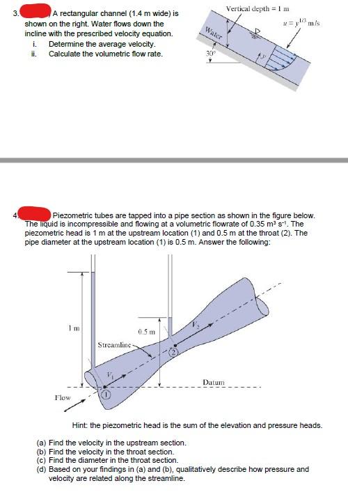 Solved 3. A rectangular channel ( 1.4 m wide) is shown on | Chegg.com