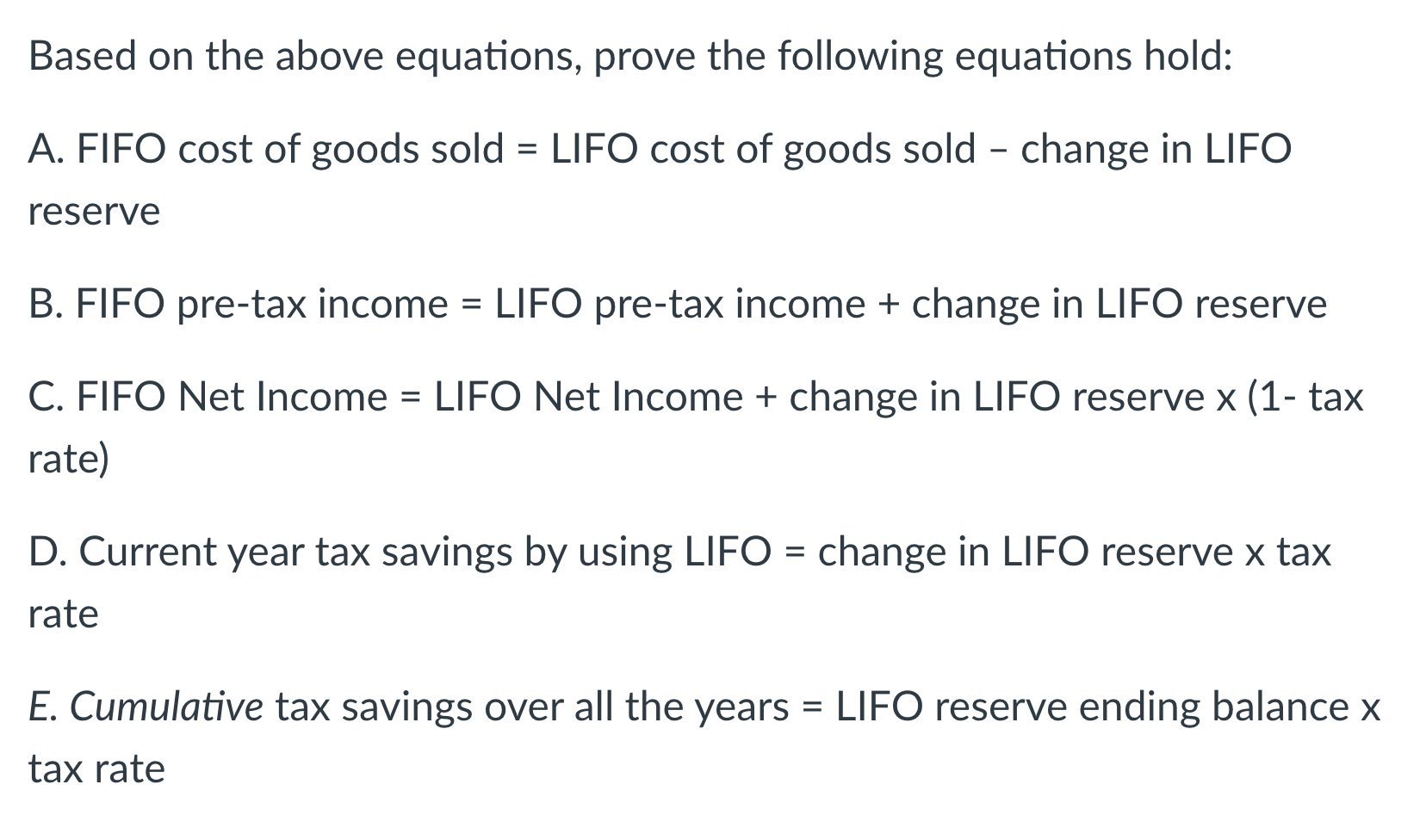 Solved All companies who use LIFO method have to disclose | Chegg.com