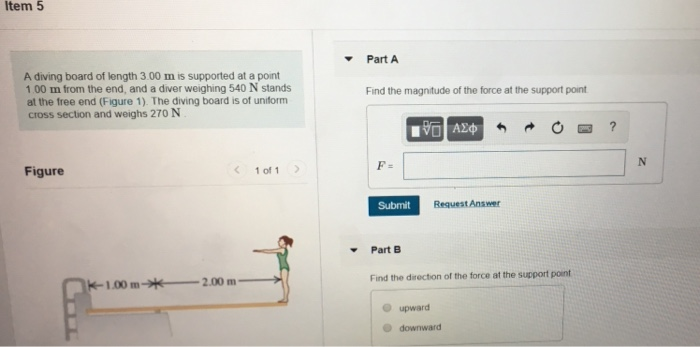 Solved Item 5 Part A A diving board of length 3.00 m is | Chegg.com
