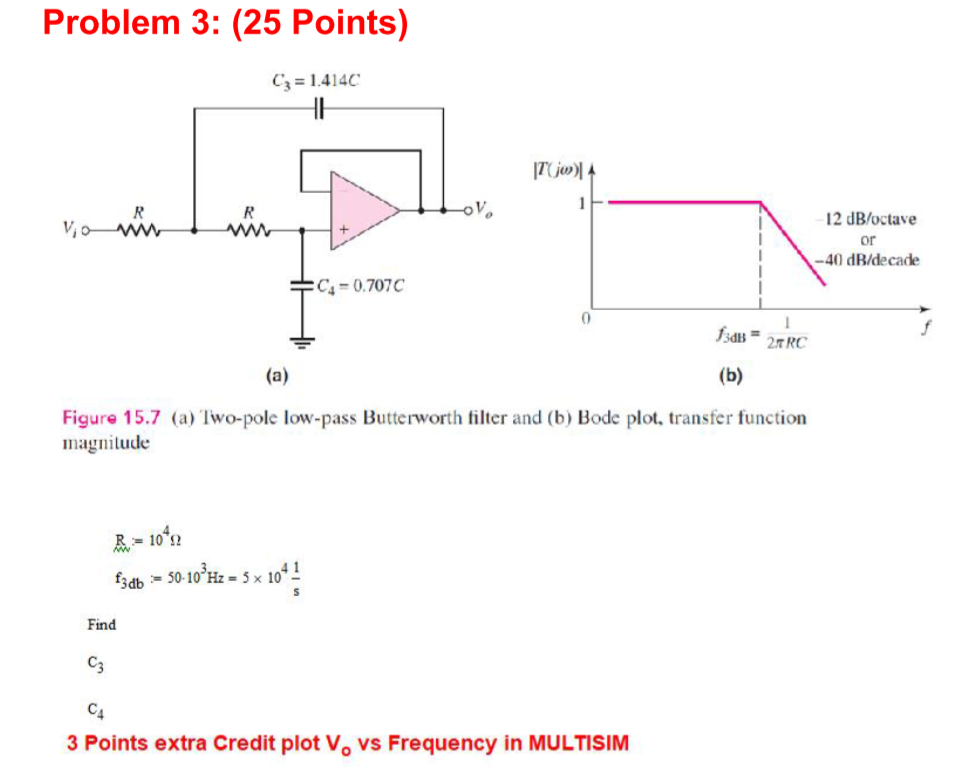 Solved Problem 3: (25 Points) (a) Figure 15.7 (a) Two-pole | Chegg.com