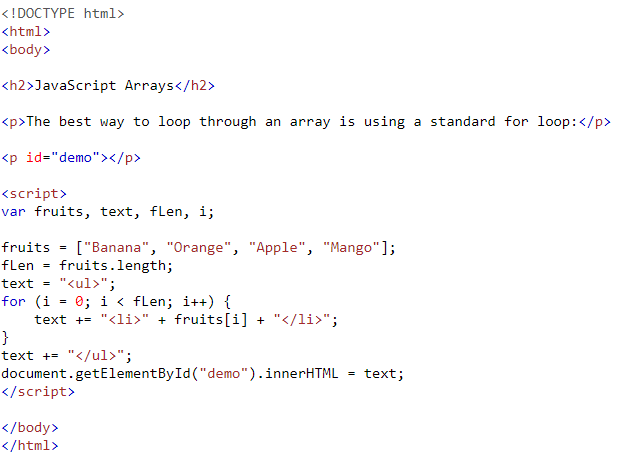Solved Khtml> JavaScript Arrays | Chegg.com
