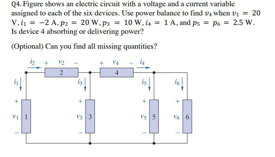Solved Q4. Figure shows an electric circuit with a voltage | Chegg.com
