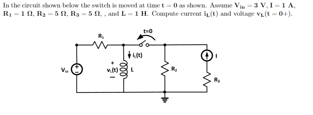 Solved In the circuit shown below the switch is moved at | Chegg.com