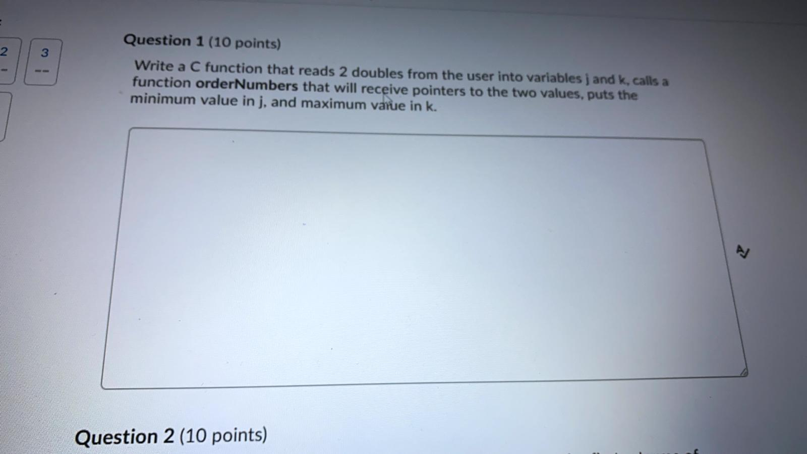 Solved 2 3 Question 1 (10 points) Write a C function that | Chegg.com