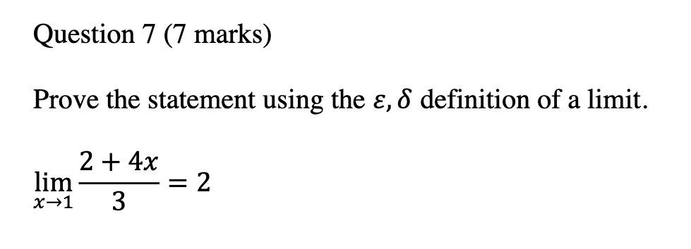 Solved Prove The Statement Using The ε,δ Definition Of A 