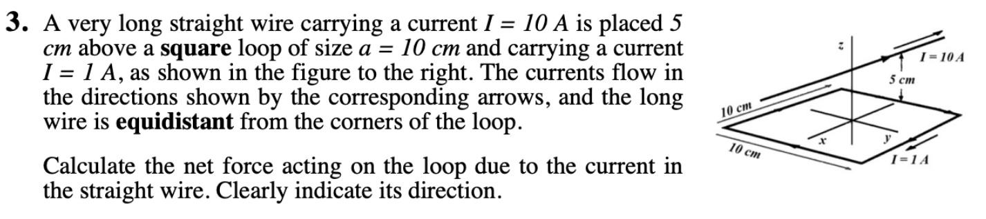 Solved A very long straight wire carrying a current I=10 A | Chegg.com