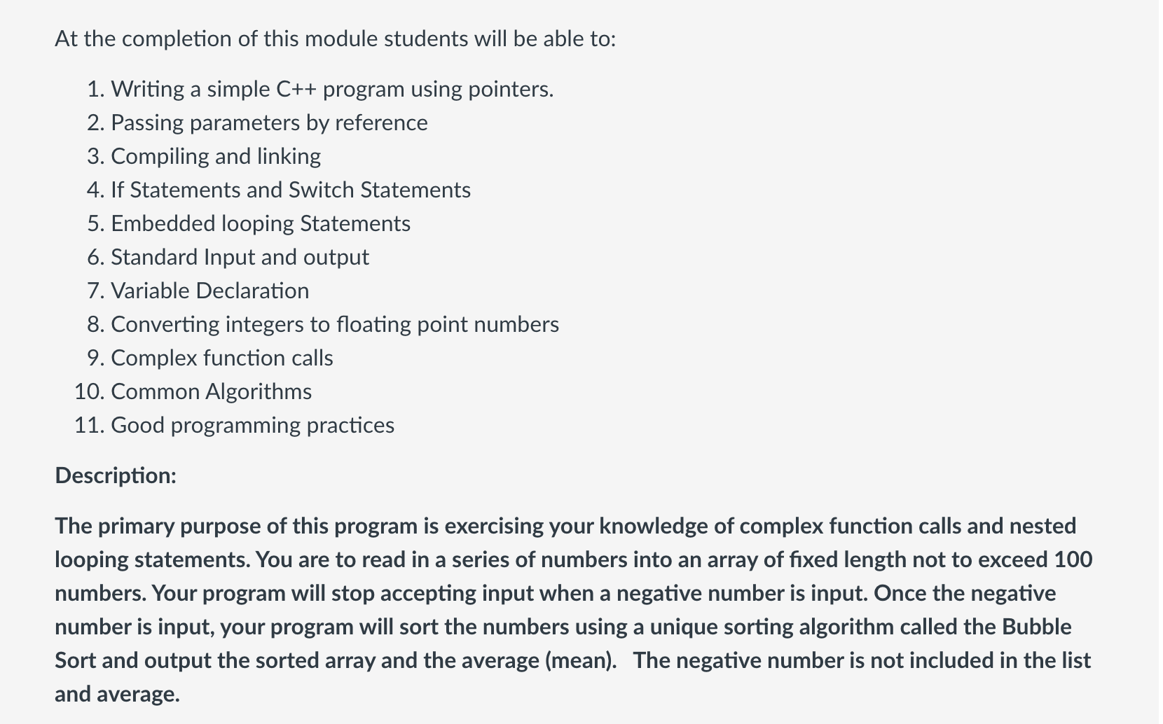 Solved At the completion of this module students will be | Chegg.com