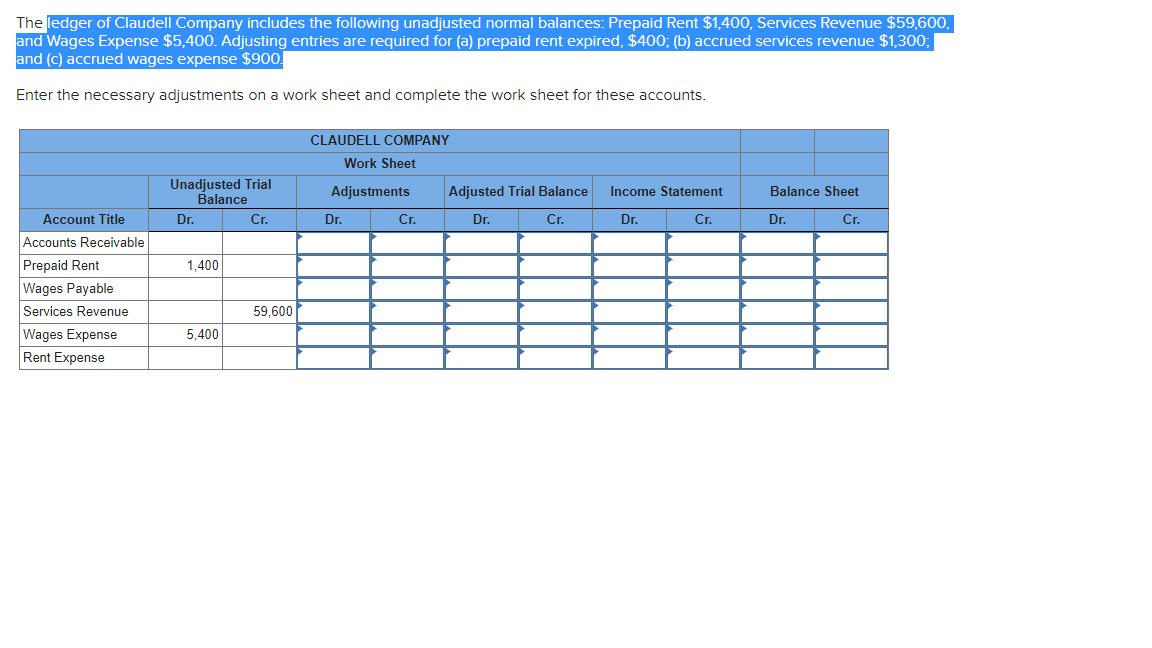 Solved The ledger of Claudell Company includes the following