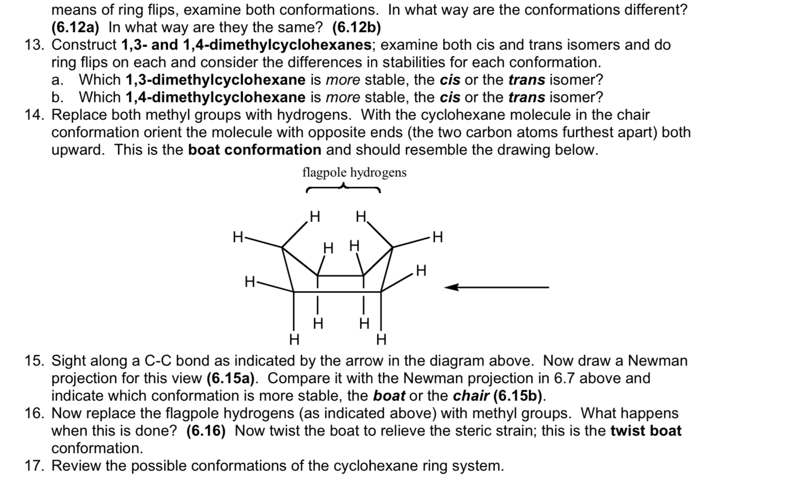 Solved 6. Rings of Carbon Atoms. Cyclohexane Conformations