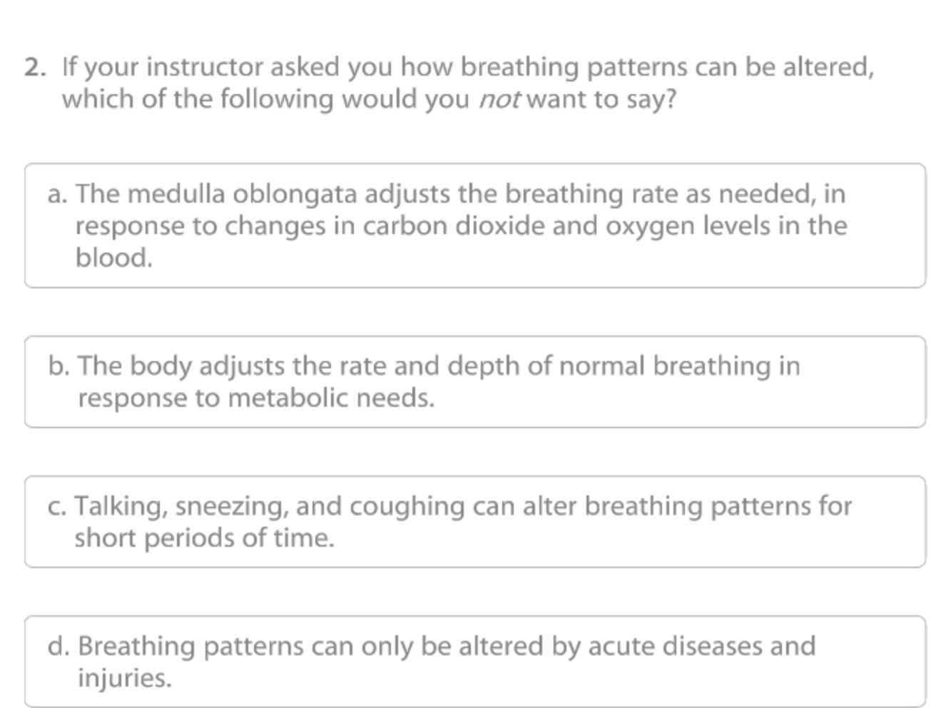 Solved 2. If your instructor asked you how breathing