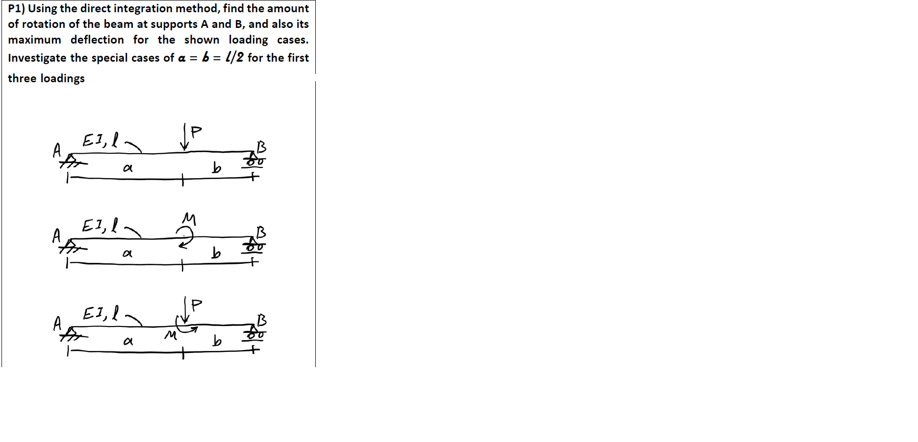 Solved P1) Using the direct integration method, find the