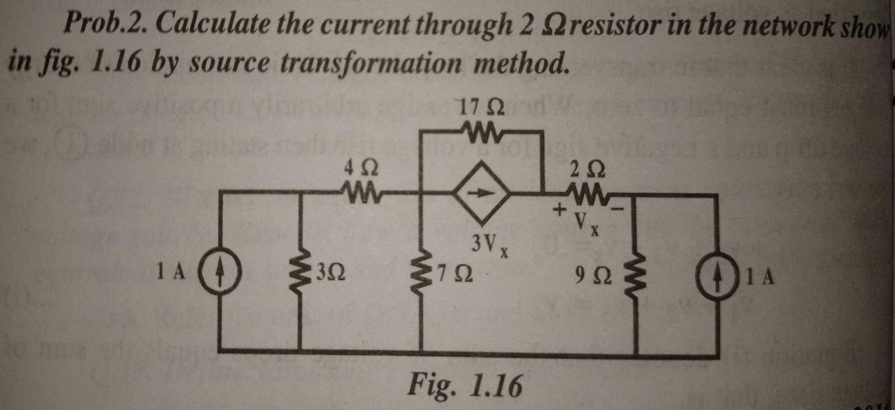 Solved Prob.2. Calculate the current through 2 2 resistor in | Chegg.com