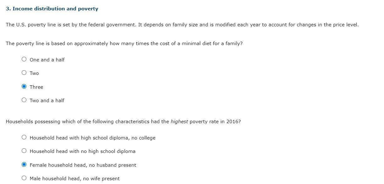 Solved 3. distribution and poverty The U.S. poverty