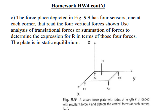 Solved c) The force place depicted in Fig. 9.9 has four | Chegg.com