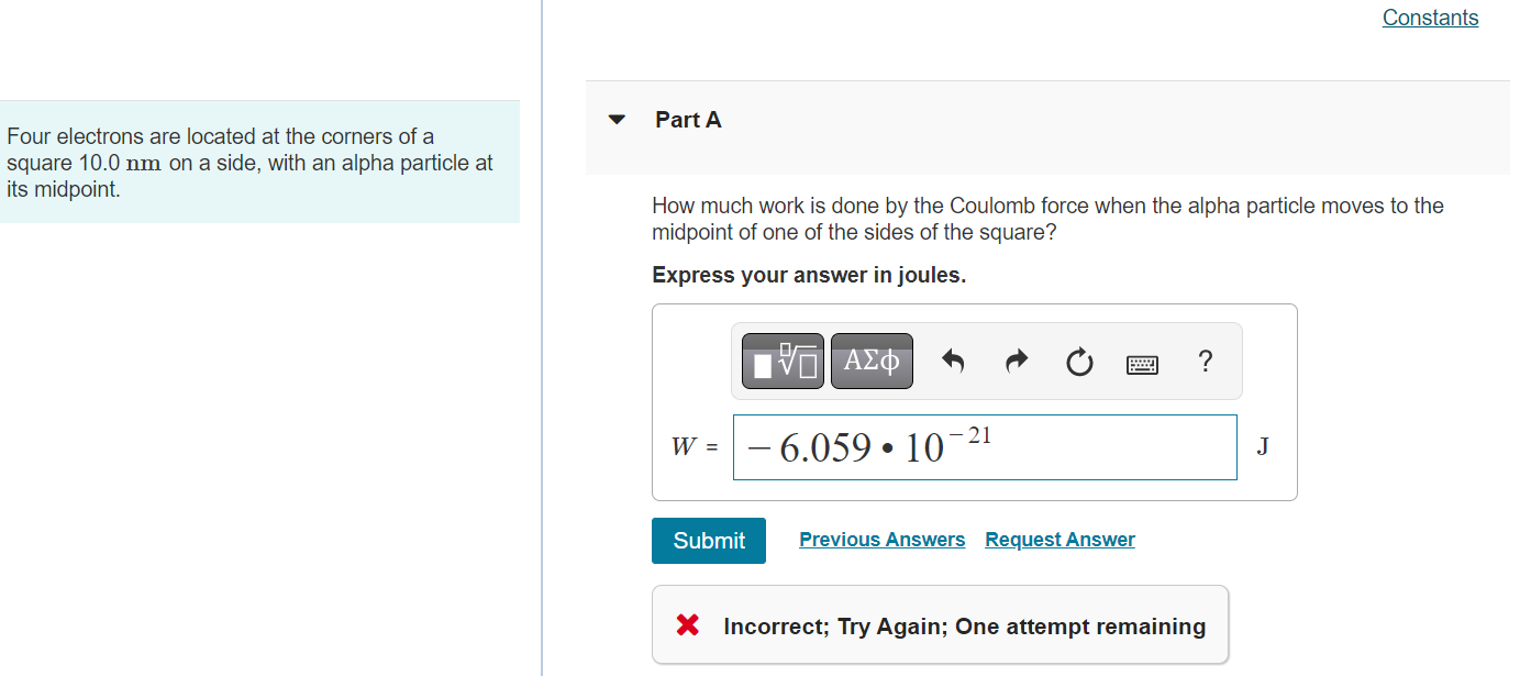 Solved Four electrons are located at the corners of a Part A