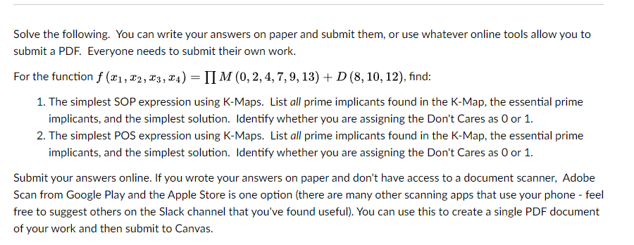 Solved Solve the following. You can write your answers on | Chegg.com