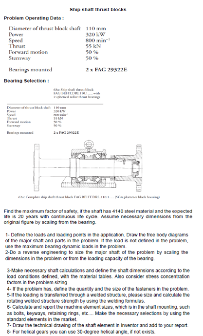Problem Operating Data : Bearing Selection : 63a: | Chegg.com