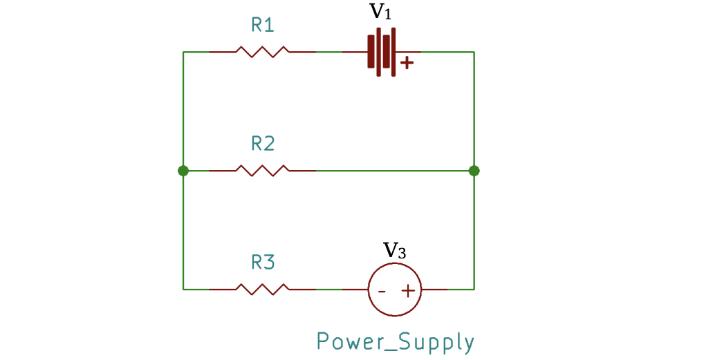 Solved V1 R1 = + R2 V3 R3 + Power Supply | Chegg.com