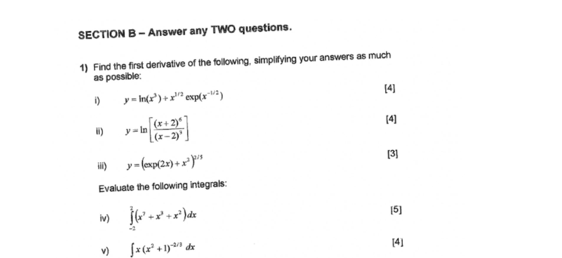 Solved 1 Find The First Derivative Of The Following 8334