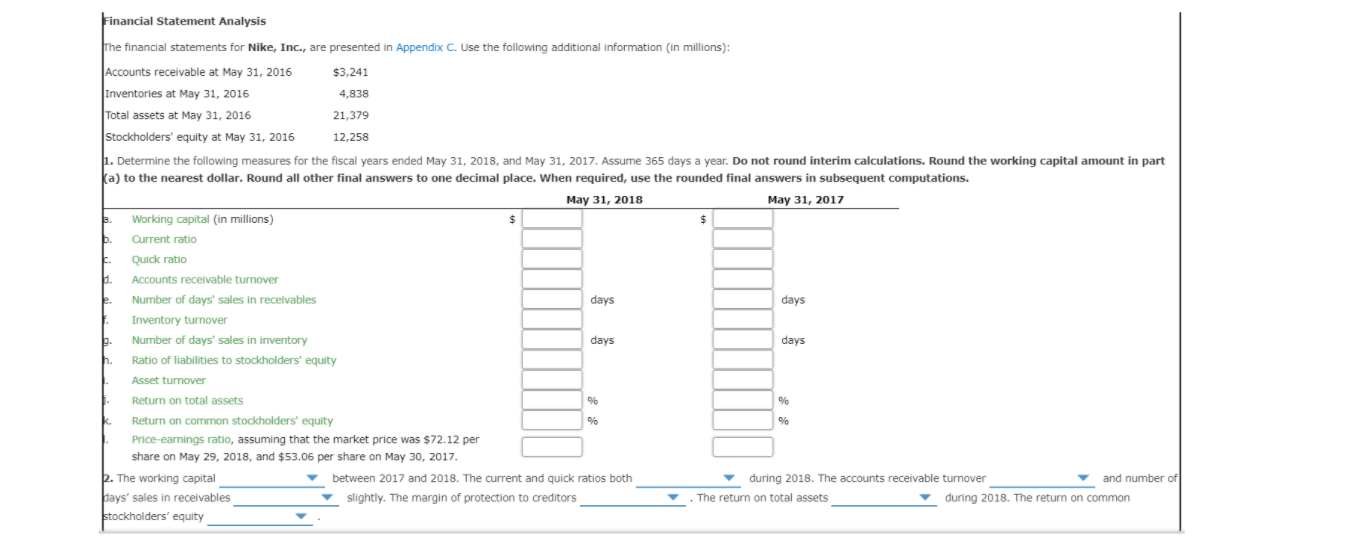 Solved Financial Statement Analysis . E. The financial Chegg