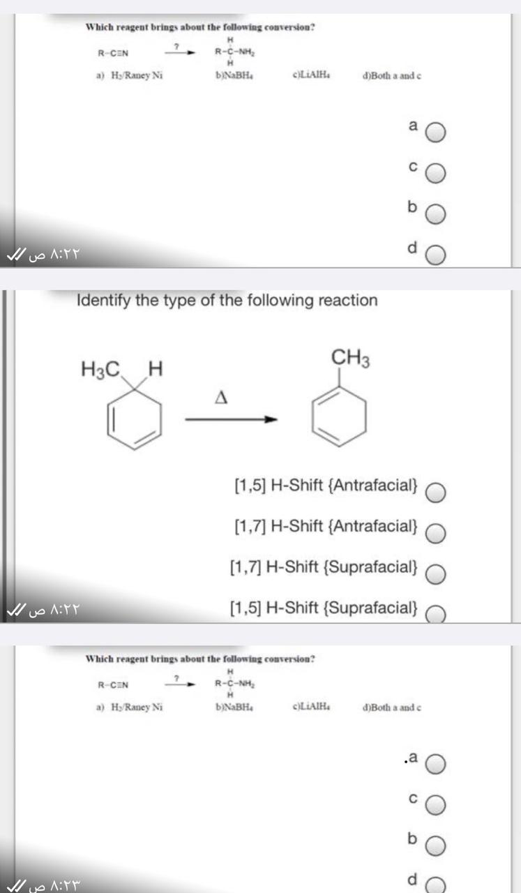 Solved Which reagent brings about the following conversion R