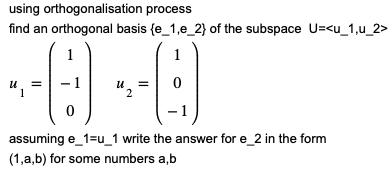 Solved using orthogonalisation process find an orthogonal | Chegg.com