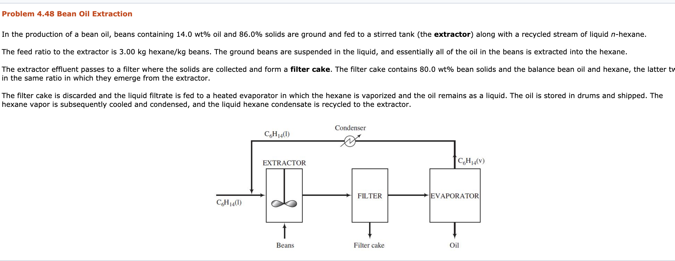 Solved Problem 4.48 Bean Oil Extraction In the production of