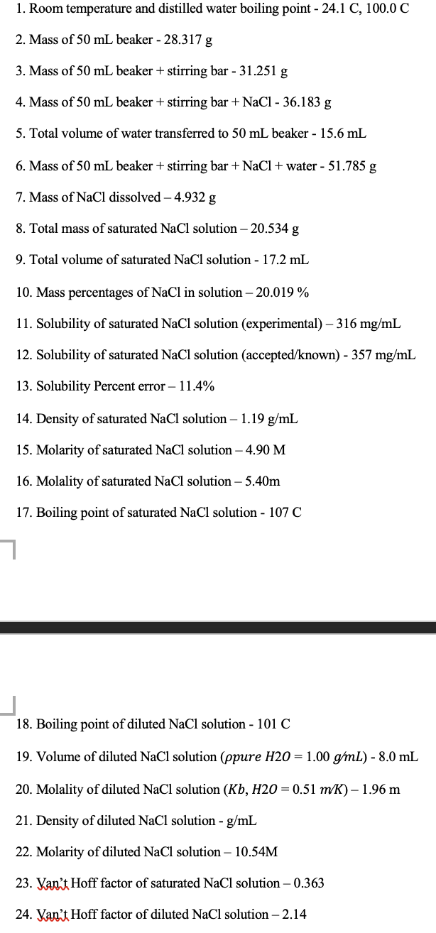 Solved 1. Room temperature and distilled water boiling point