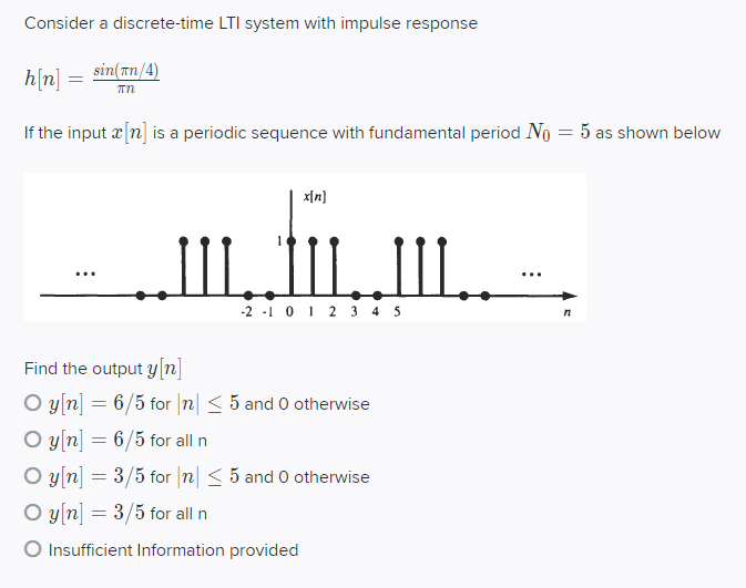 Solved Consider a discrete-time LTI system is described by | Chegg.com